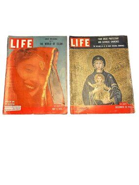 Vintage LIFE Magazine Lot 1953 1955 Islam Churches Disney Rob Roy Ads Lucky Stri